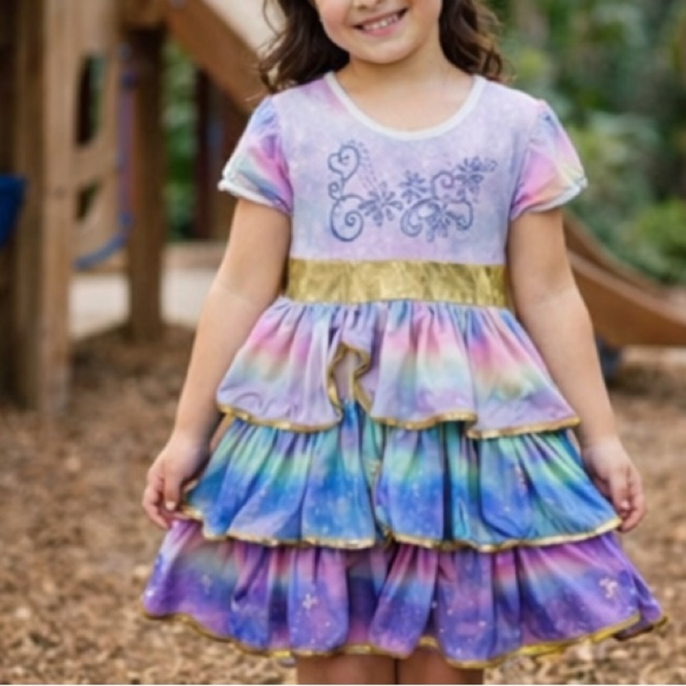 Girls Dress Size 10/12 Medium Large Short Cute Fairytale Ruffles‎ Costume Purple